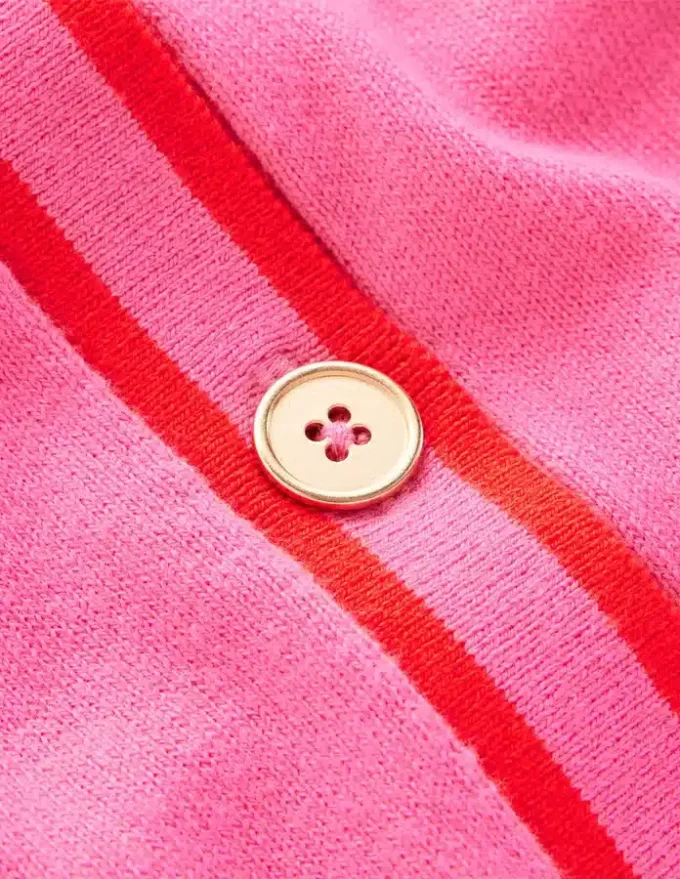 Liz Knitted Collared Cardigan Pink Punch Liz Knitted Collared Cardigan Pink Punch