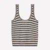 Liz Knitted Tank Ivory, Navy Liz Knitted Tank Ivory, Navy