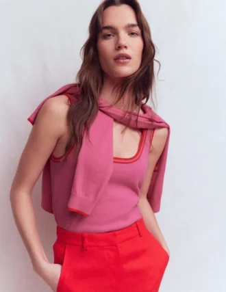Liz Knitted Tank Pink
