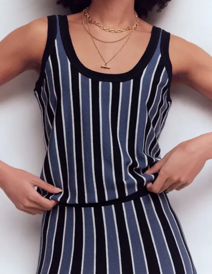 Liz Knitted Tank True Navy Stripe Liz Knitted Tank True Navy Stripe