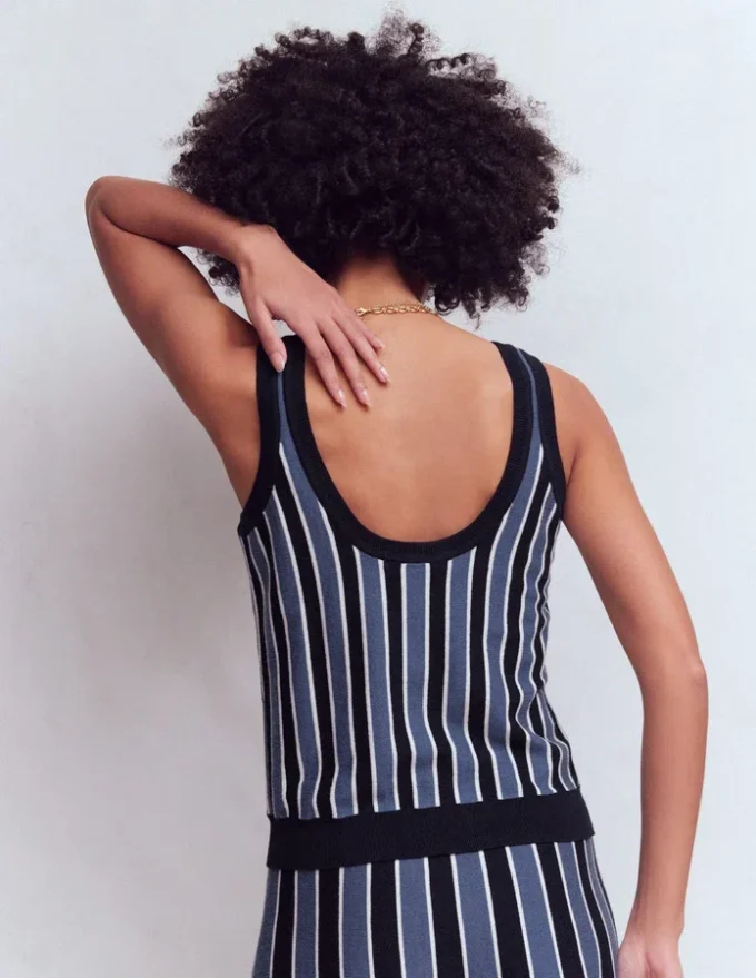 Liz Knitted Tank True Navy Stripe Liz Knitted Tank True Navy Stripe
