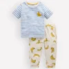 Logo Jersey Woven Play Set Ivory and Blue Stripe Bananas Logo Jersey Woven Play Set Ivory and Blue Stripe Bananas