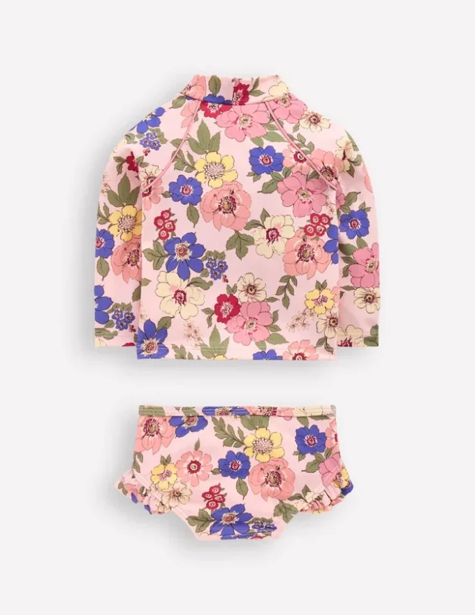 Logo Rash Vest Set Pink Multi Floral