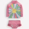 Logo Rash Vest Set Pink Patchwork Sun