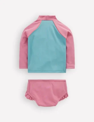 Logo Rash Vest Set Pink Patchwork Sun