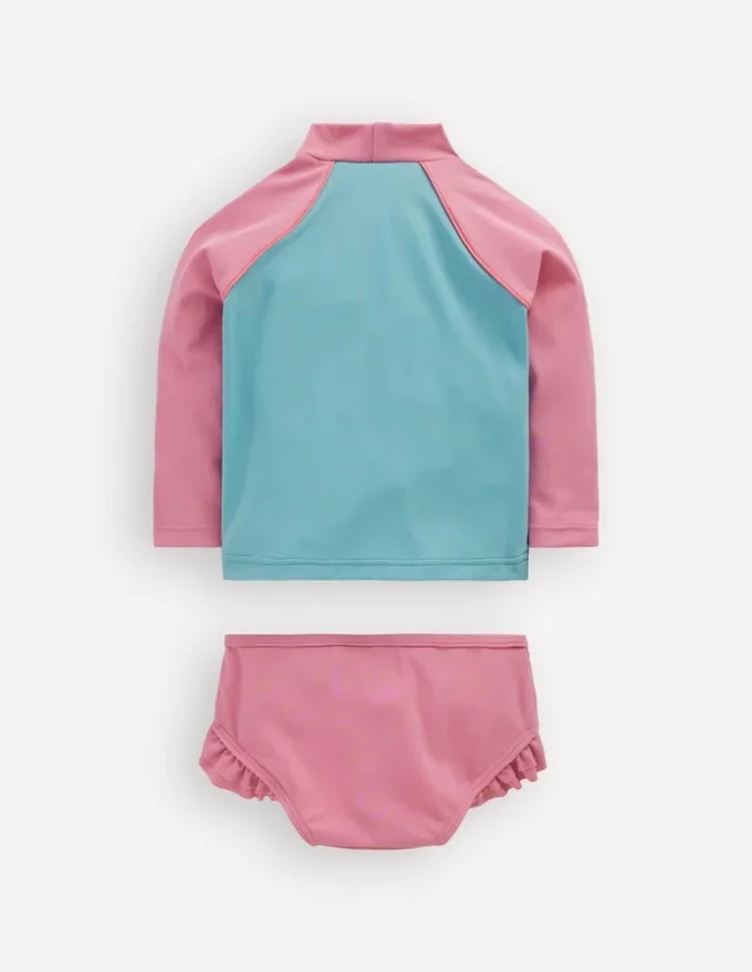Logo Rash Vest Set Pink Patchwork Sun