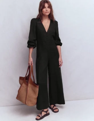 Lola Linen Jumpsuit Black