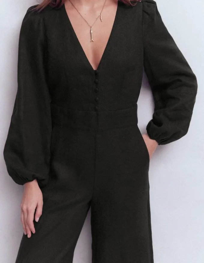 Lola Linen Jumpsuit Black Lola Linen Jumpsuit Black