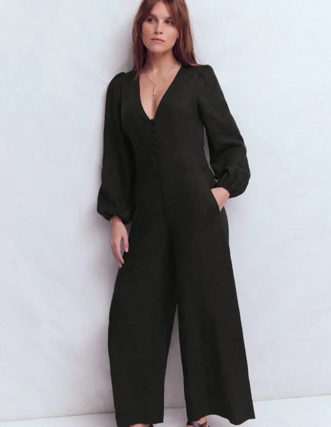 Lola Linen Jumpsuit Black Lola Linen Jumpsuit Black