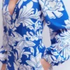 Lola Linen Jumpsuit Blue Botanical Flourish Mono Lola Linen Jumpsuit Blue Botanical Flourish Mono