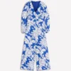 Lola Linen Jumpsuit Blue Botanical Flourish Mono Lola Linen Jumpsuit Blue Botanical Flourish Mono