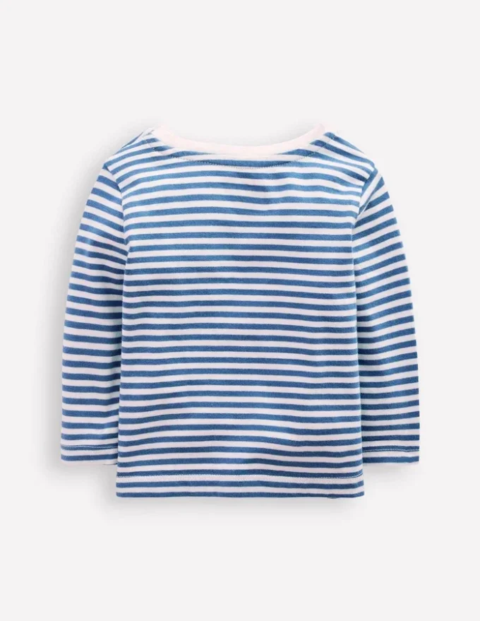 Long Sleeve Appliqué T-Shirt Blue Stripe Tractors Long Sleeve Appliqué T-Shirt Blue Stripe Tractors