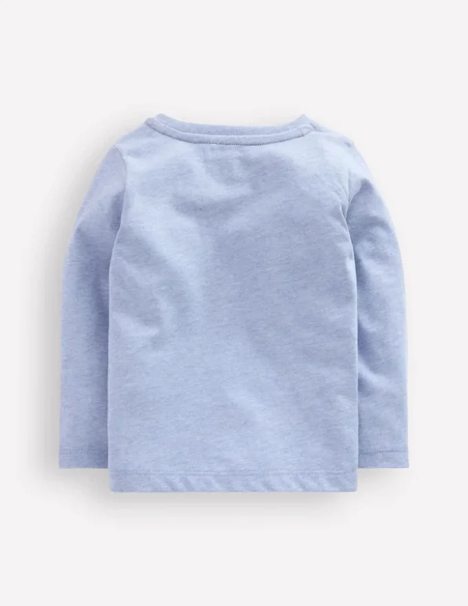 Long Sleeve Appliqué T-Shirt Light Blue Dippy Egg