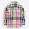 Long Sleeve Cotton Linen Shirt Madras Check