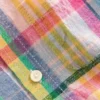 Long Sleeve Cotton Linen Shirt Madras Check