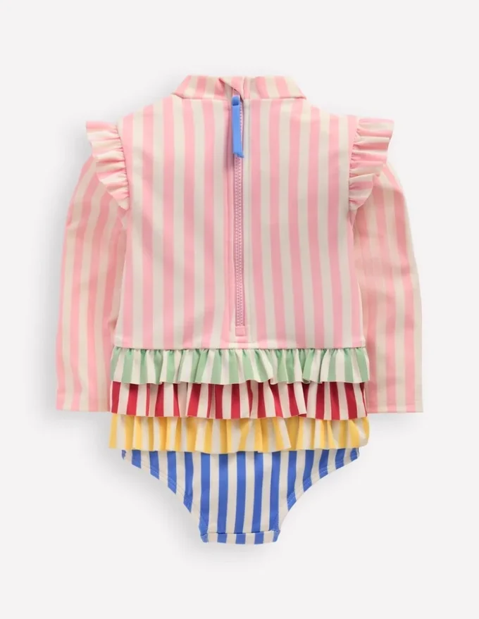 Long Sleeve Frill Swimsuit Hotchpotch Stripe Long Sleeve Frill Swimsuit Hotchpotch Stripe