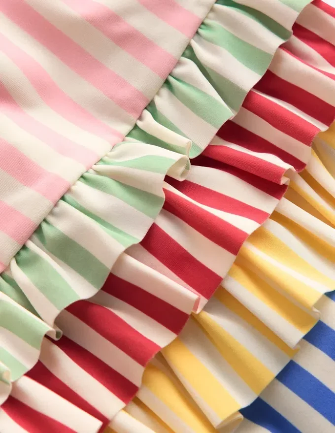 Long Sleeve Frill Swimsuit Hotchpotch Stripe Long Sleeve Frill Swimsuit Hotchpotch Stripe