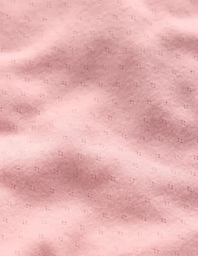 Long Sleeve Pointelle Top Pink