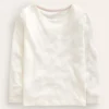 Long Sleeve Pointelle Top Soft Ivory