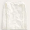 Long Sleeve Pointelle Top Soft Ivory