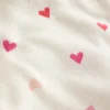 Long Sleeve Pointelle Top Soft Ivory Hearts