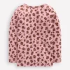 Long Sleeve Pointelle Top Vintage Pink Leopard