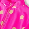 Long-sleeved Swimsuit Fuchsia Pink, Gold Foil Spot Long-sleeved Swimsuit Fuchsia Pink, Gold Foil Spot