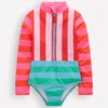 Long-sleeved Swimsuit Multi Hotchpotch Stripe