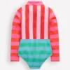 Long-sleeved Swimsuit Multi Hotchpotch Stripe
