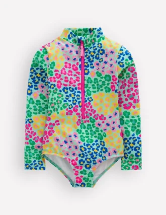 Long-sleeved Swimsuit Multi Leopard