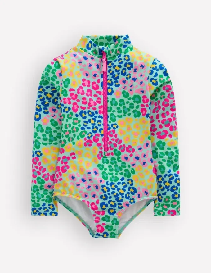 Long-sleeved Swimsuit Multi Leopard