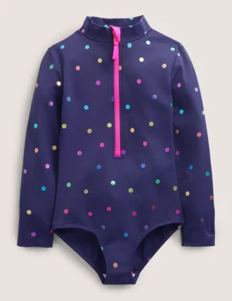 Long-sleeved Swimsuit Rainbow Foil Confetti Spot
