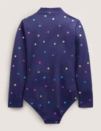 Long-sleeved Swimsuit Rainbow Foil Confetti Spot