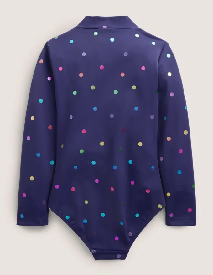 Long-sleeved Swimsuit Rainbow Foil Confetti Spot
