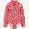 Long-sleeved Swimsuit Salmon Pink Meadow Floral Long-sleeved Swimsuit Salmon Pink Meadow Floral