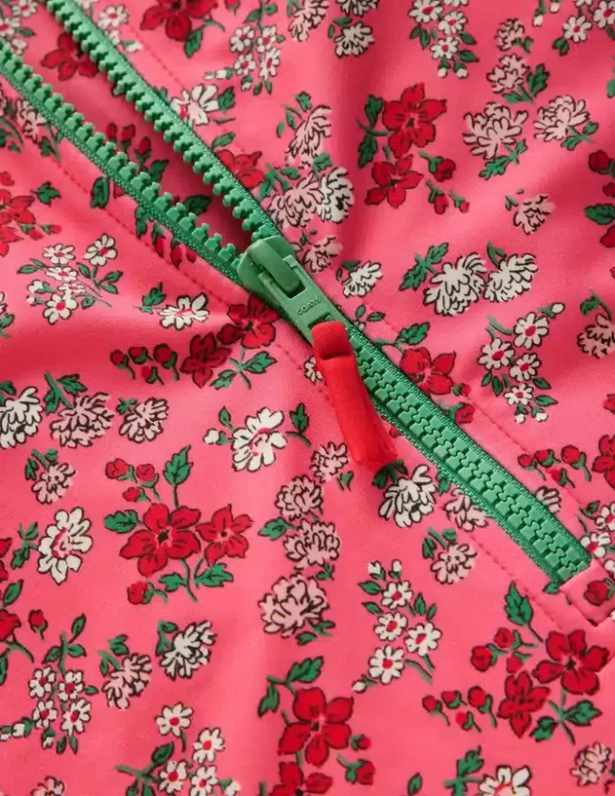 Long-sleeved Swimsuit Salmon Pink Meadow Floral Long-sleeved Swimsuit Salmon Pink Meadow Floral