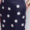 Longline Column Skirt French Navy, Ivory Spot Longline Column Skirt French Navy, Ivory Spot