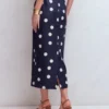 Longline Column Skirt French Navy, Ivory Spot Longline Column Skirt French Navy, Ivory Spot