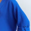 Longline Double Cloth Shirt Bright Blue Longline Double Cloth Shirt Bright Blue