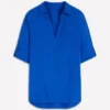 Longline Double Cloth Shirt Bright Blue Longline Double Cloth Shirt Bright Blue