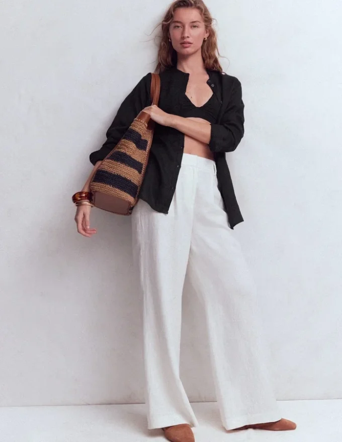 Longline Linen Shirt Black Longline Linen Shirt Black