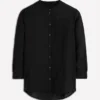Longline Linen Shirt Black Longline Linen Shirt Black