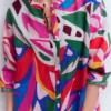 Longline Linen Shirt Multi, Leafy Cascade