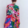 Longline Linen Shirt Multi, Leafy Cascade