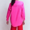 Longline Linen Shirt Pop Pansy Longline Linen Shirt Pop Pansy