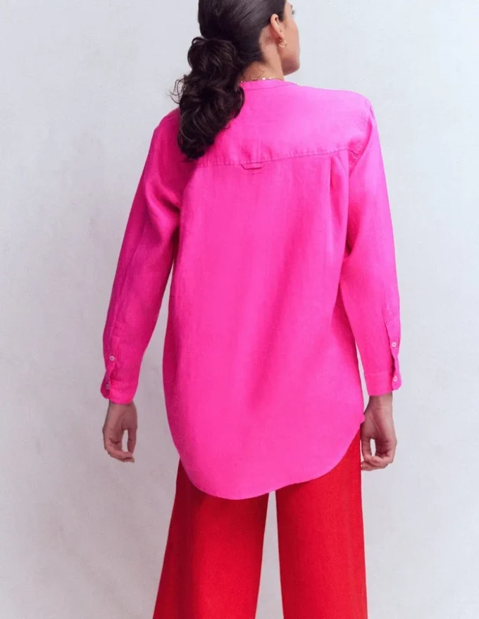 Longline Linen Shirt Pop Pansy Longline Linen Shirt Pop Pansy