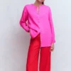 Longline Linen Shirt Pop Pansy Longline Linen Shirt Pop Pansy