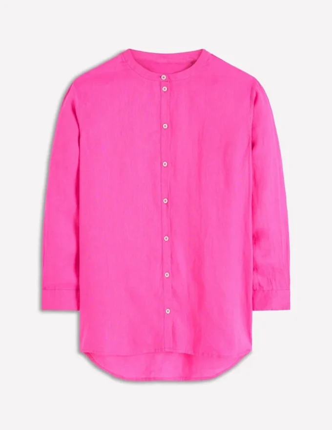 Longline Linen Shirt Pop Pansy Longline Linen Shirt Pop Pansy