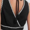 Lorna Trim Double Cloth Dress Black Ivory Lorna Trim Double Cloth Dress Black Ivory