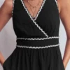 Lorna Trim Double Cloth Dress Black Ivory Lorna Trim Double Cloth Dress Black Ivory